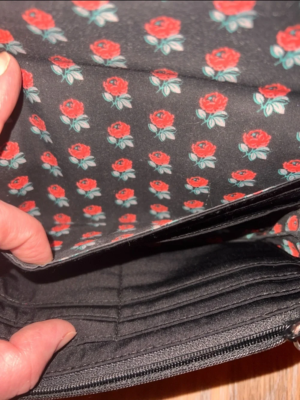 Vera Bradley Quilted Wristlet Clutch in Black